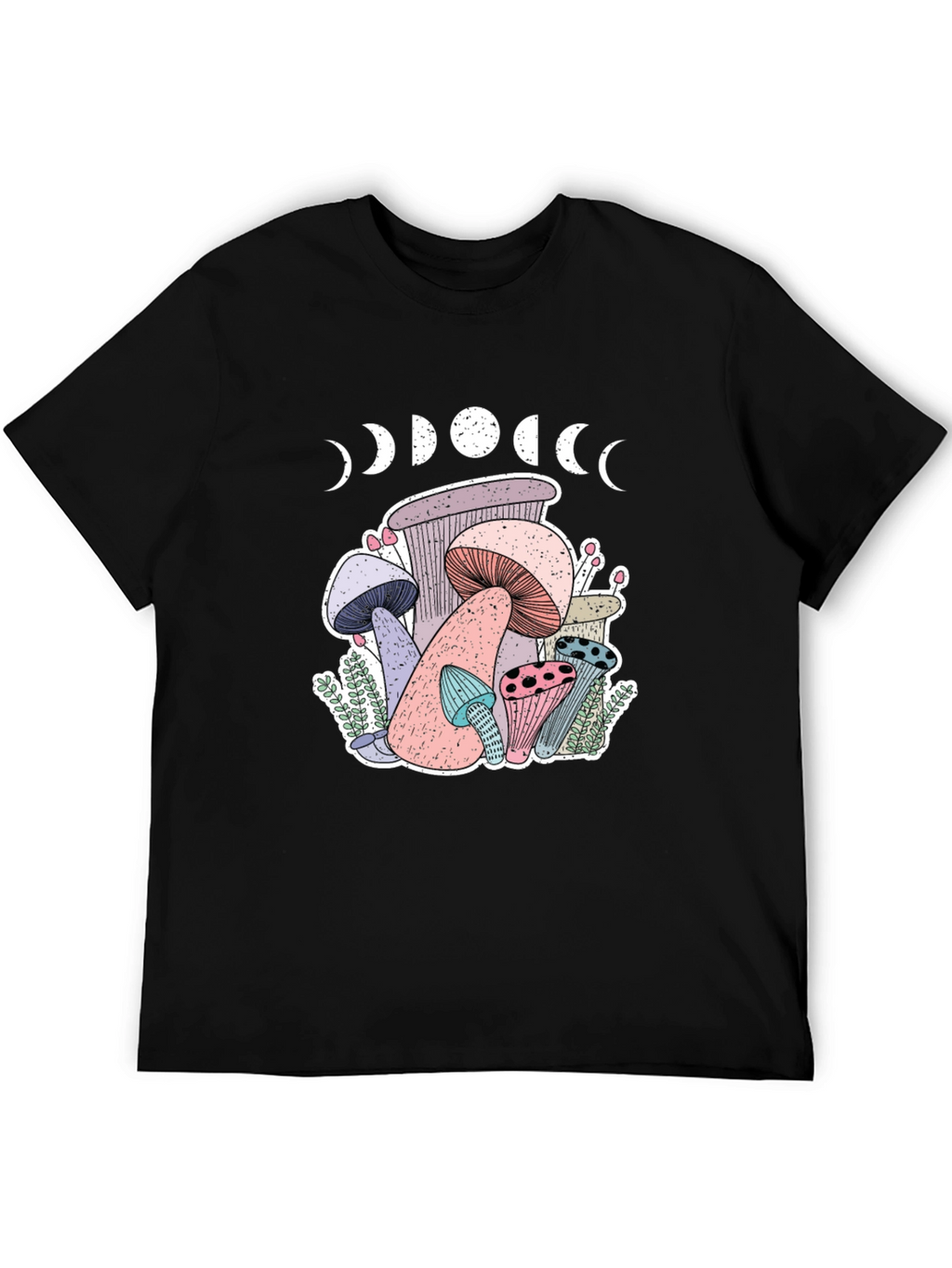Mushroom Moon Phase Graphic T-Shirt