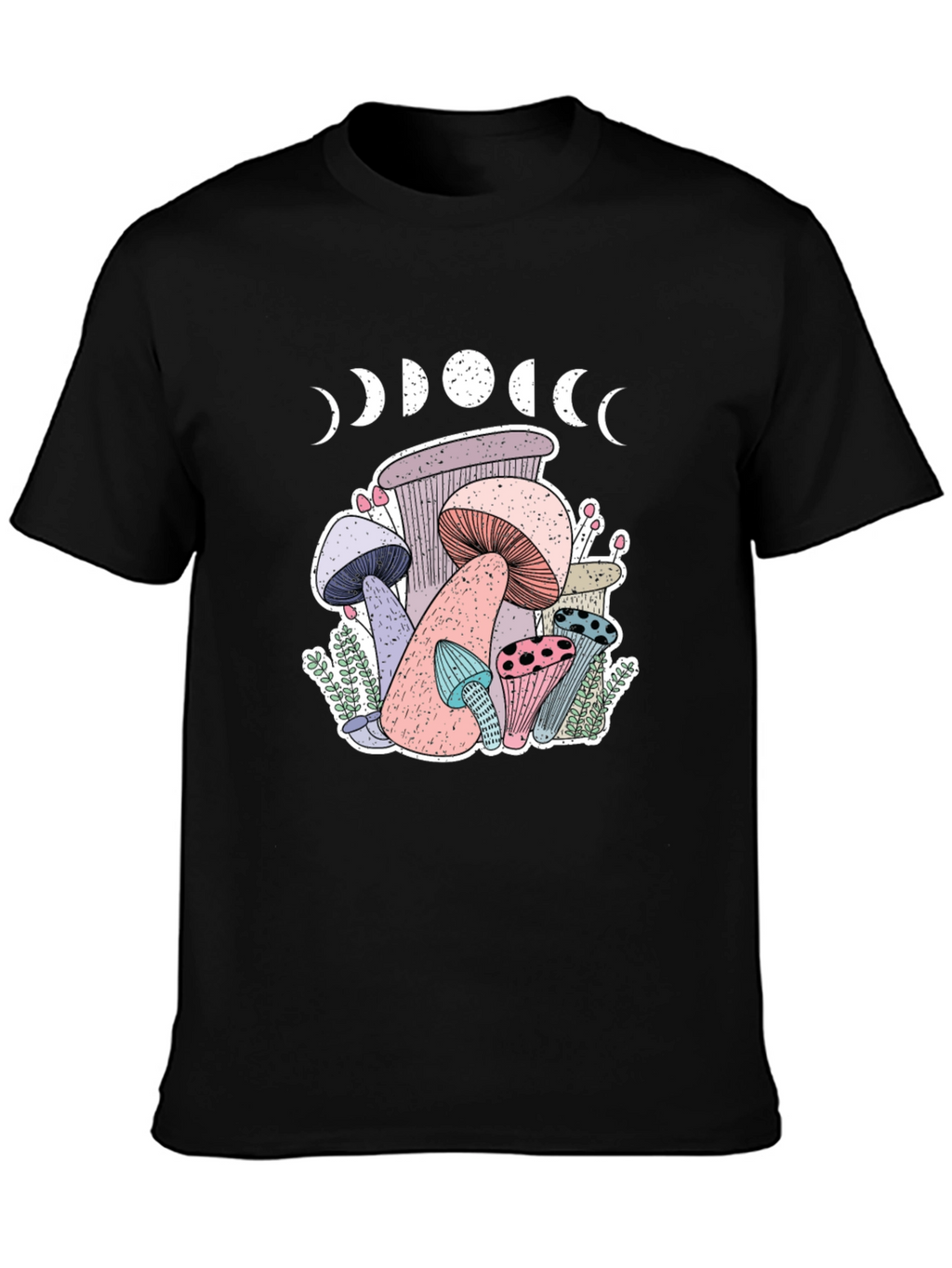 Mushroom Moon Phase Graphic T-Shirt
