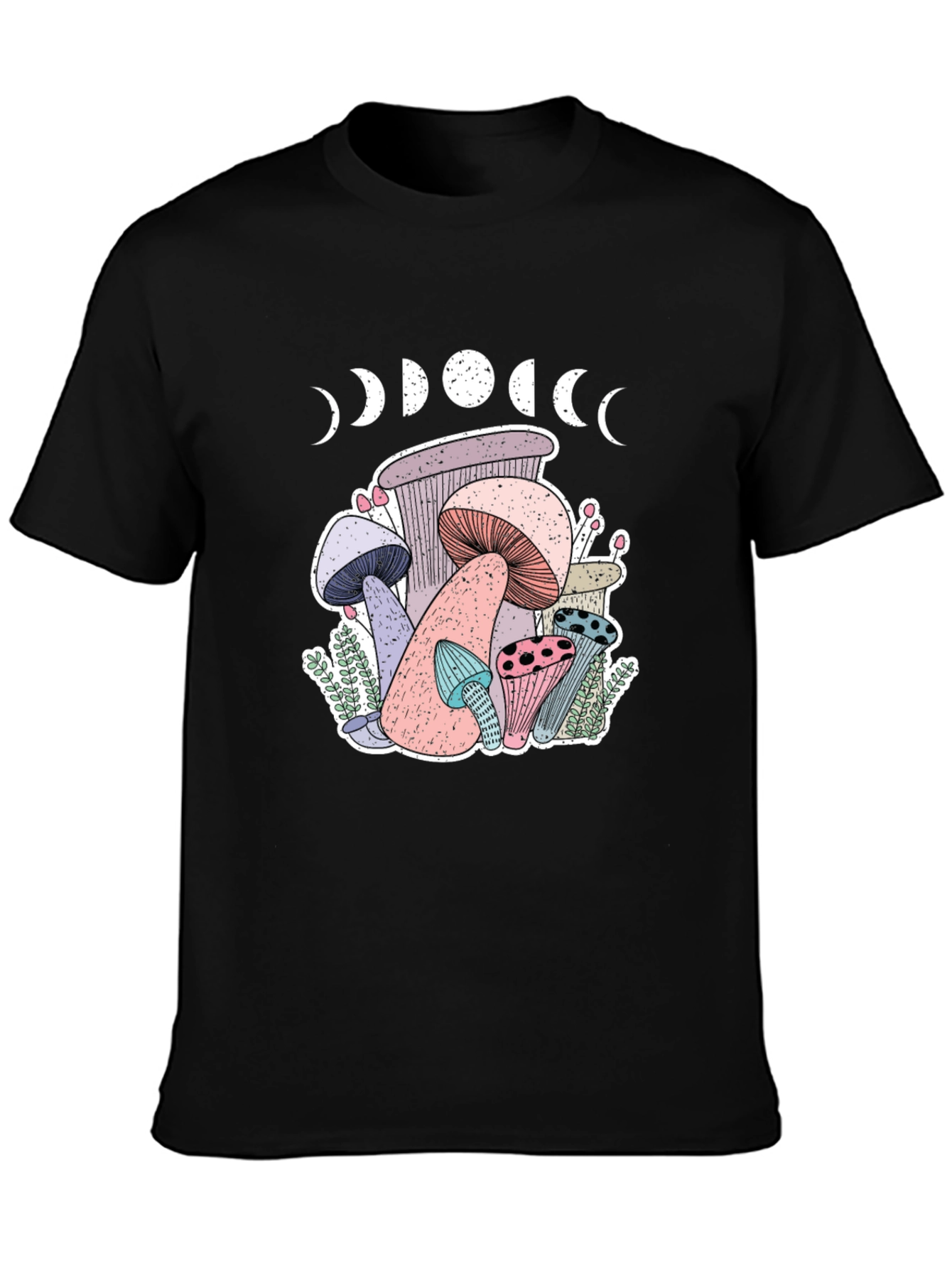 Mushroom Moon Phase Graphic T-Shirt