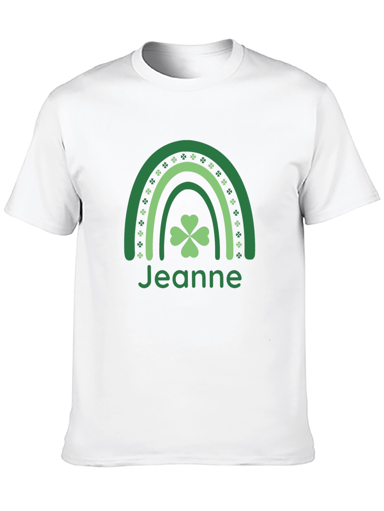 Jeanne St. Patricks Day Shamrock Rainbow T-Shirt