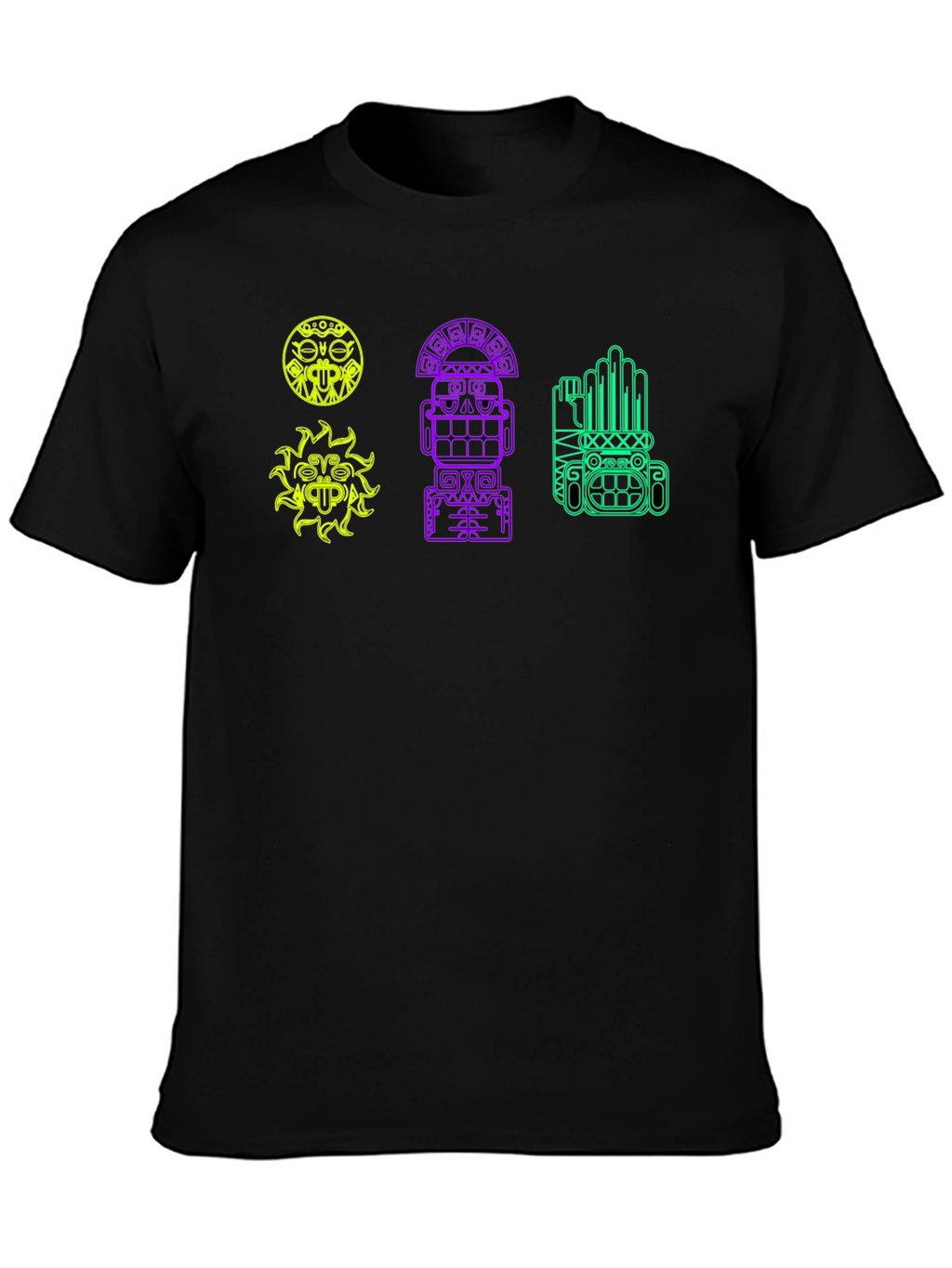 Tribal Graphic Tee - Black Cotton Comfort