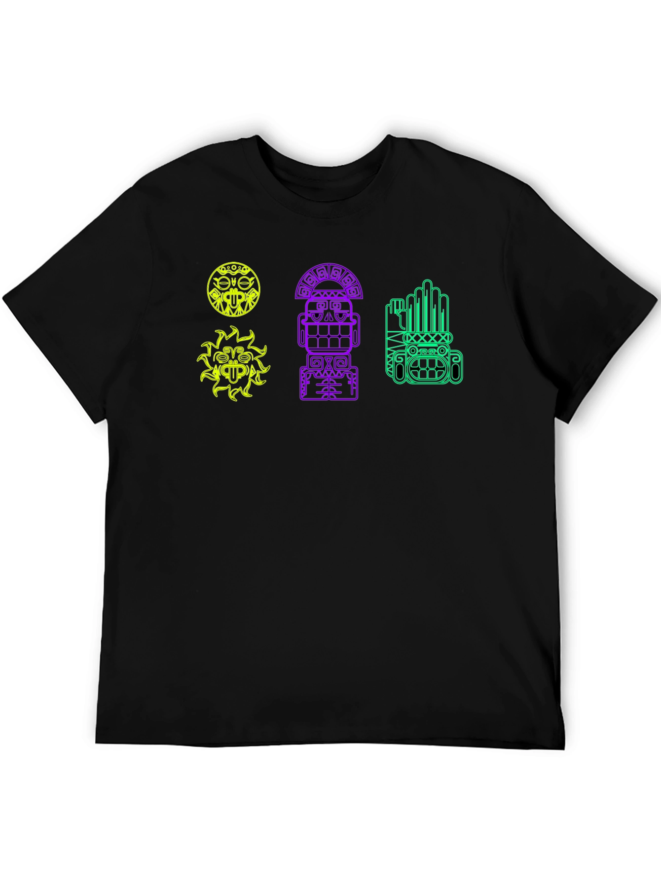 Tribal Graphic Tee - Black Cotton Comfort