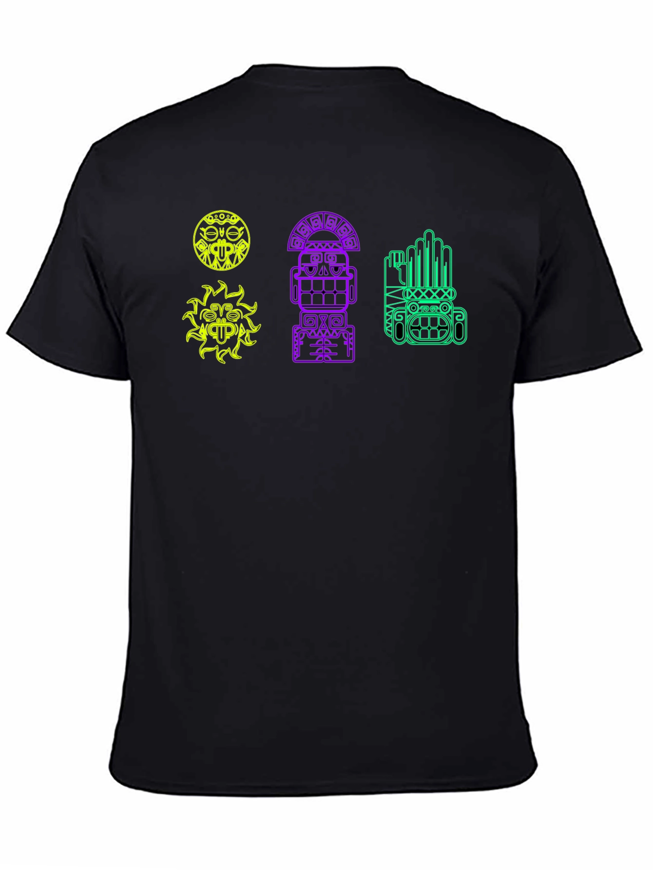 Tribal Graphic Tee - Black Cotton Comfort