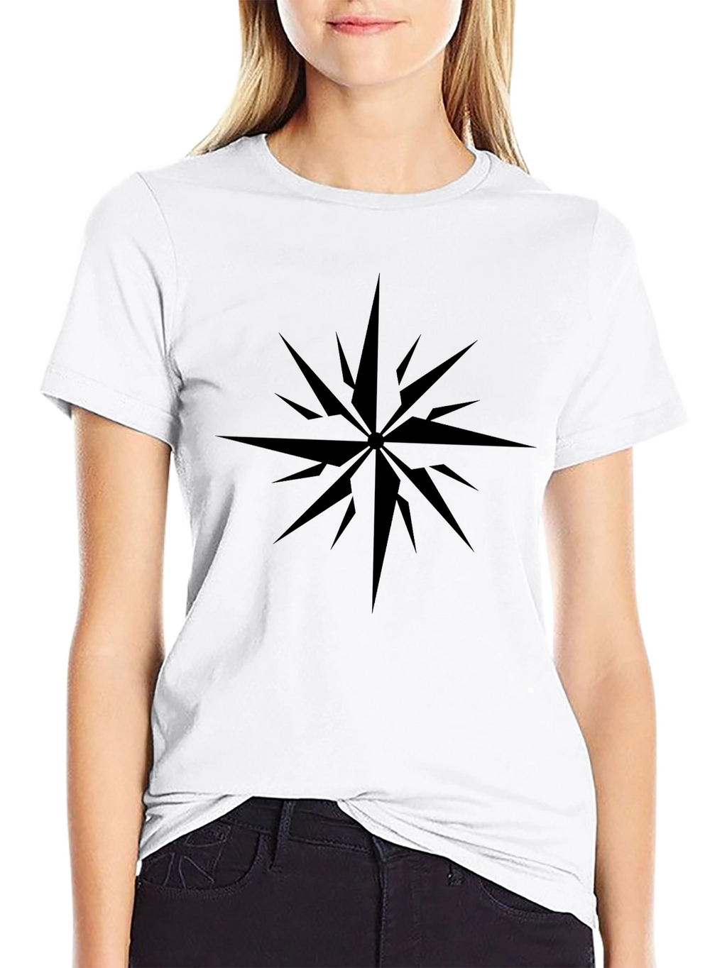 Stylish Black Starburst Graphic Tee - Modern Mens Fashion