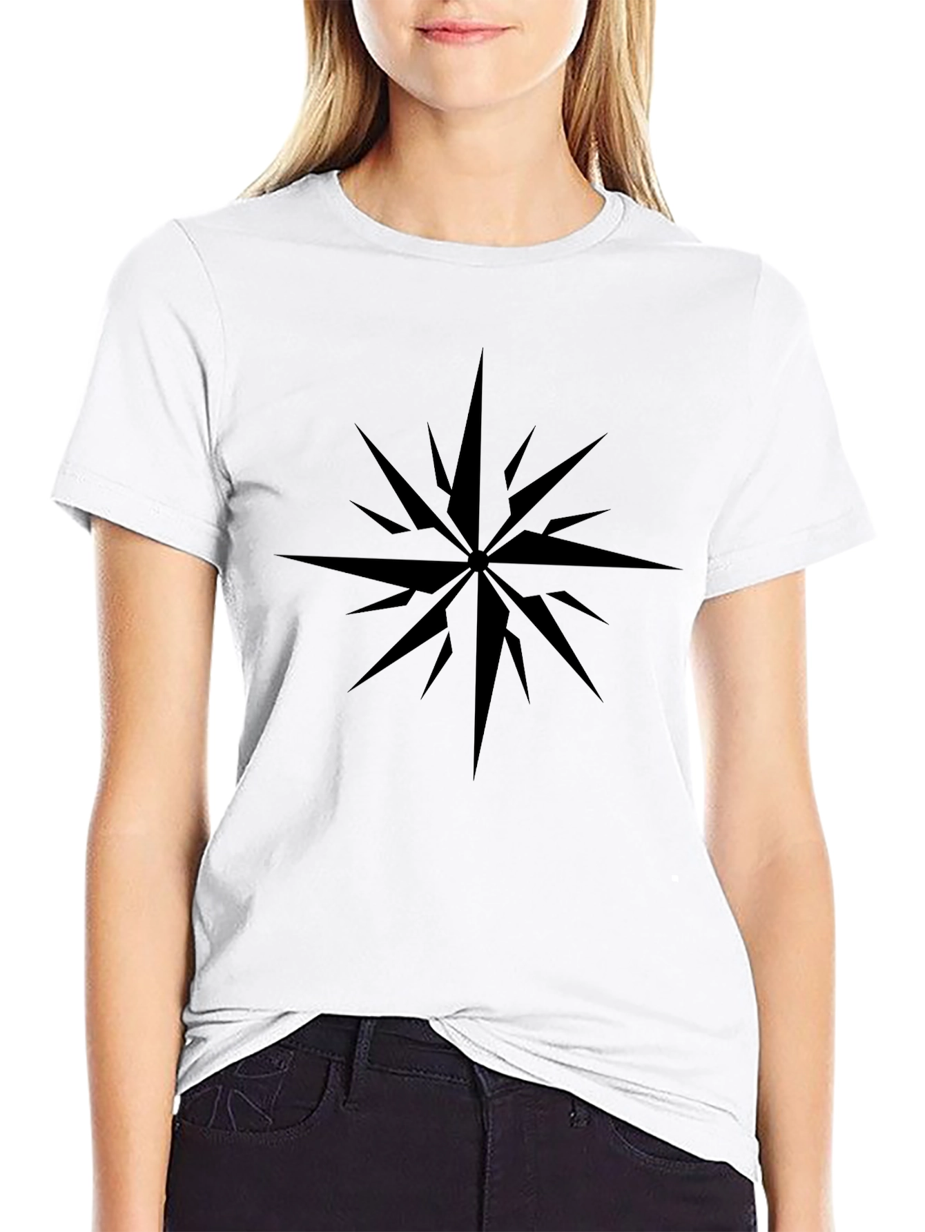 Stylish Black Starburst Graphic Tee - Modern Mens Fashion
