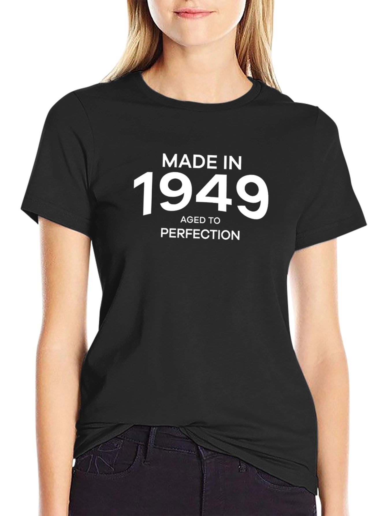 Made in 1949 Aged to Perfection Black T-Shirt