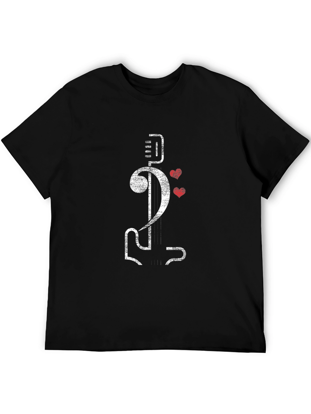 Bass Clef Guitar T-Shirt - Music Lover Tee