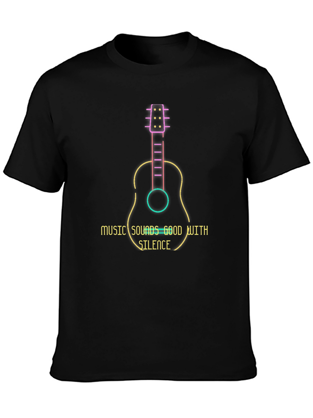 Guitar Music T-Shirt - Sounds Good With Silence