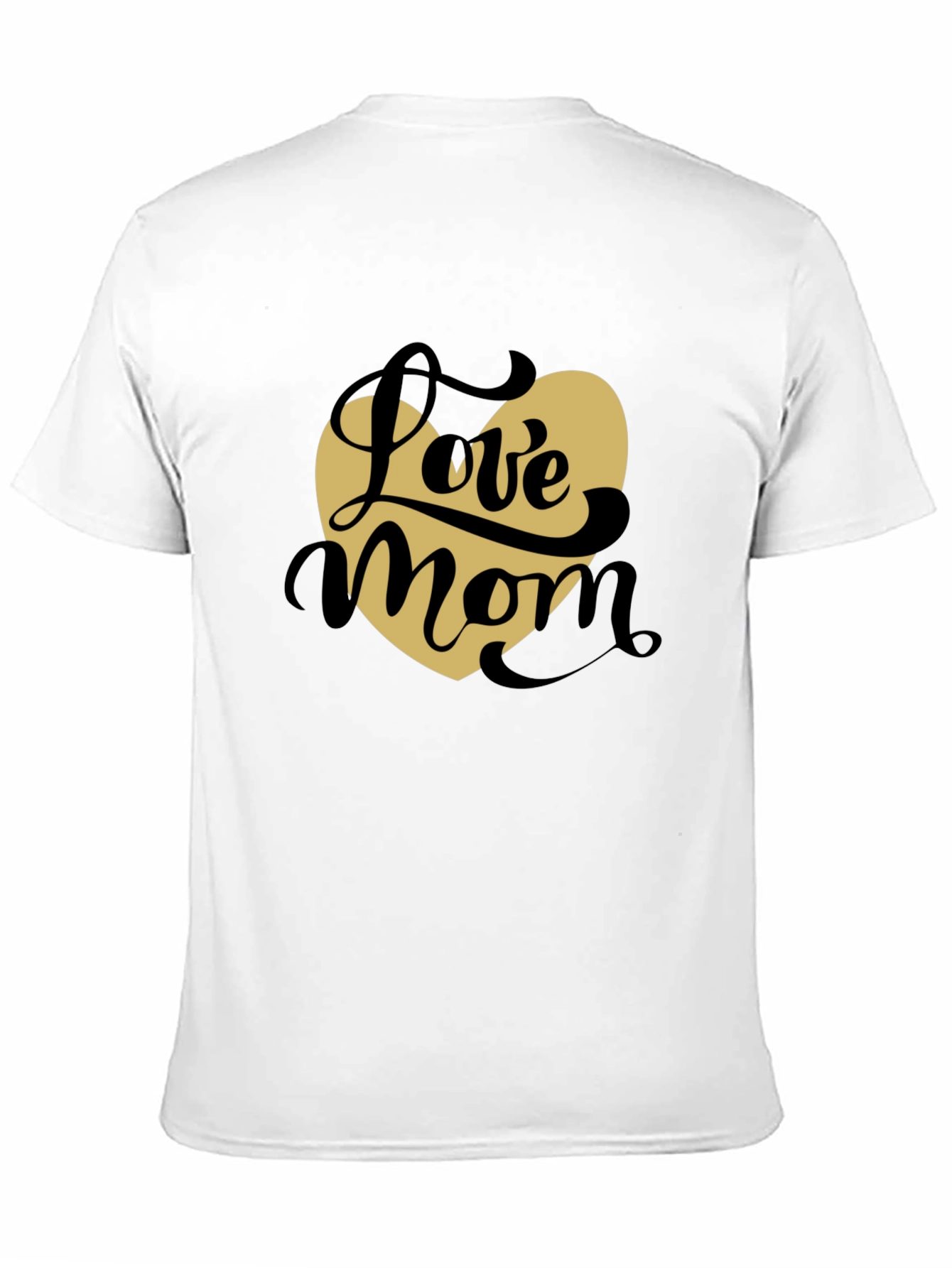Love Mom T-Shirt - Black with Heart Graphic