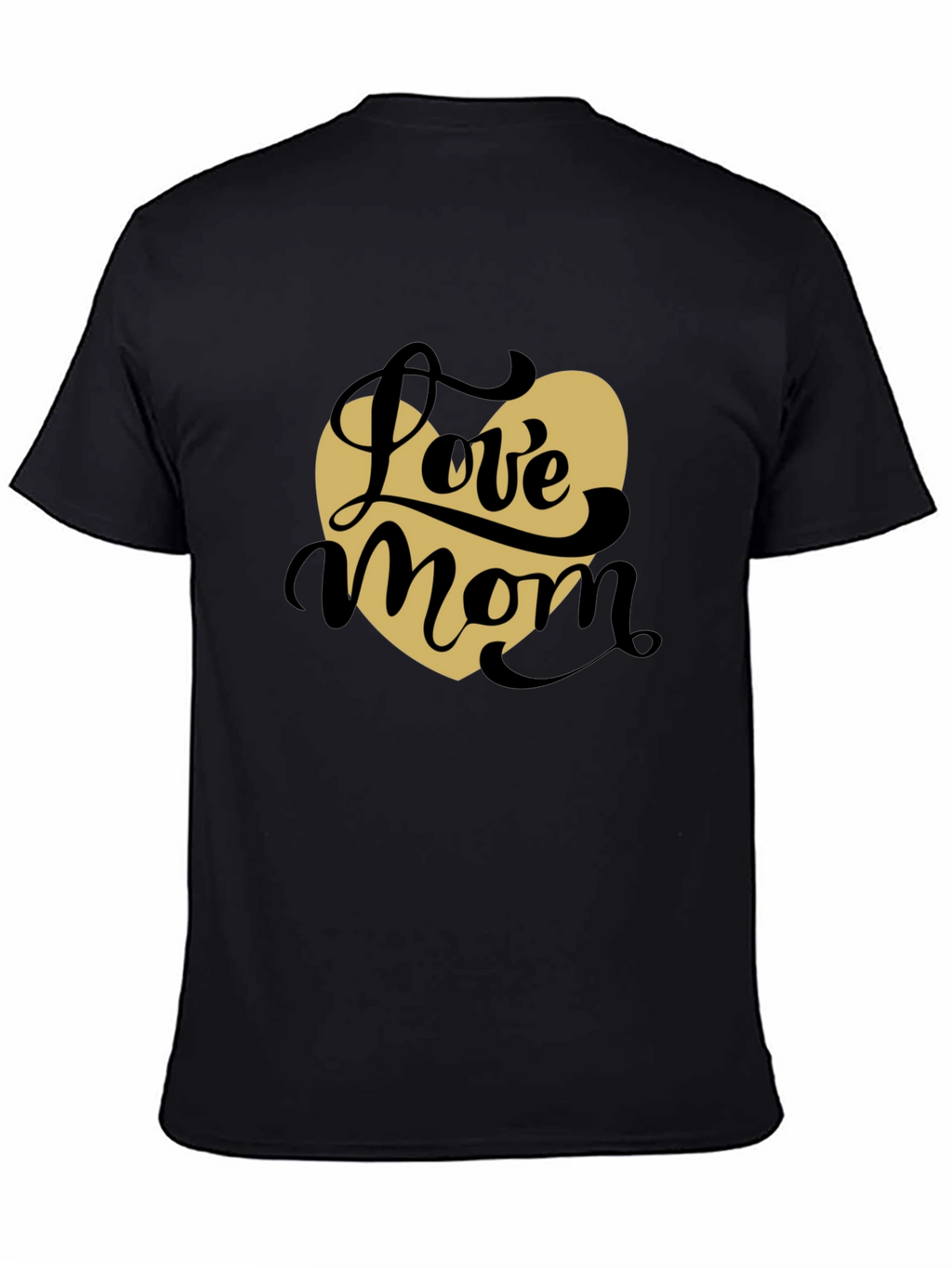 Love Mom T-Shirt - Black with Heart Graphic