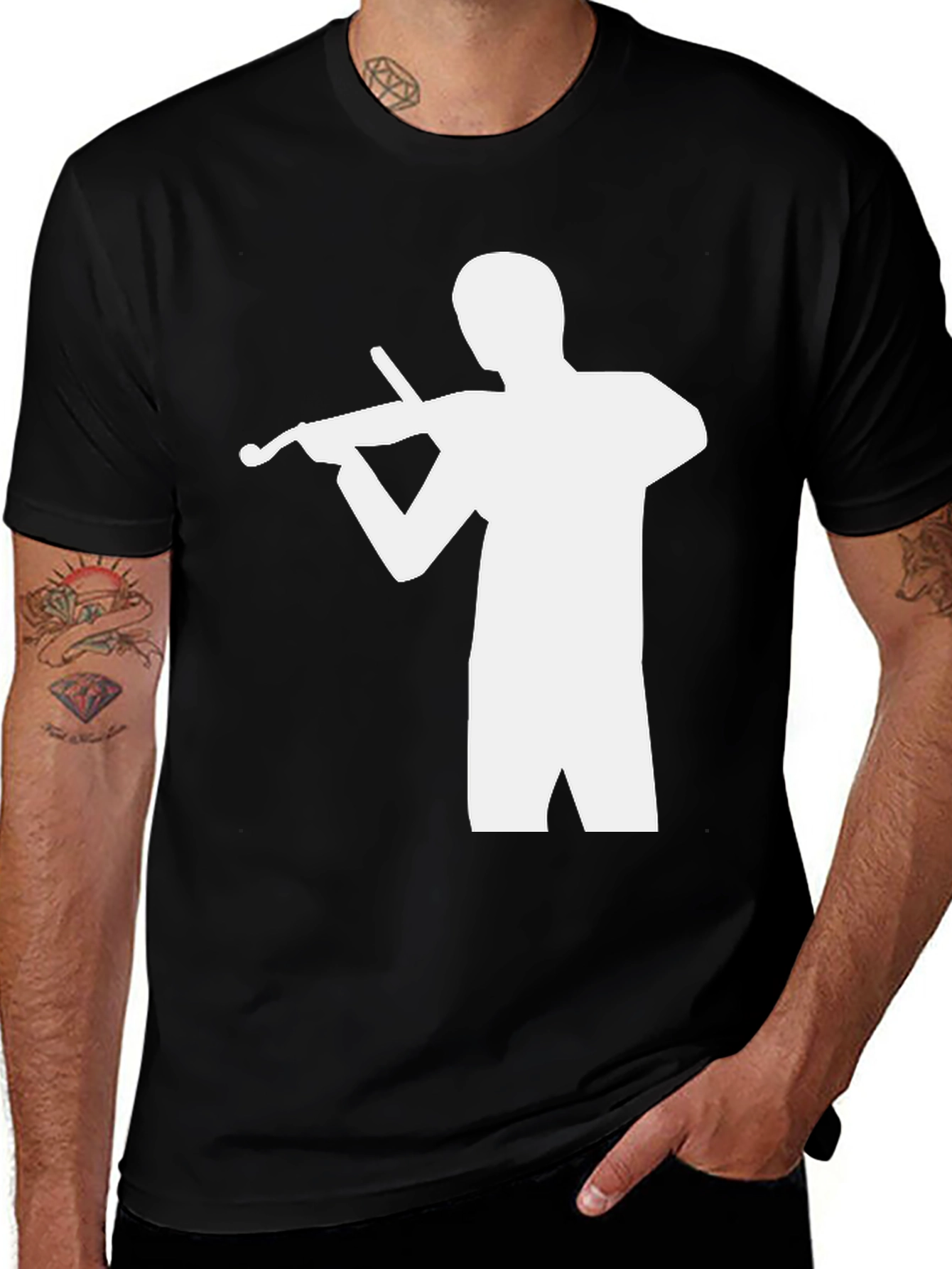 Musician Silhouette Black T-Shirt