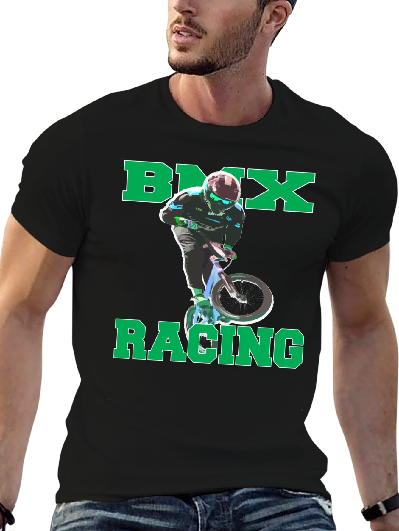 BMX Racing Graphic T-Shirt - Cool Rider Design