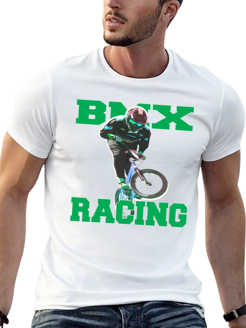 BMX Racing Graphic T-Shirt - Cool Rider Design