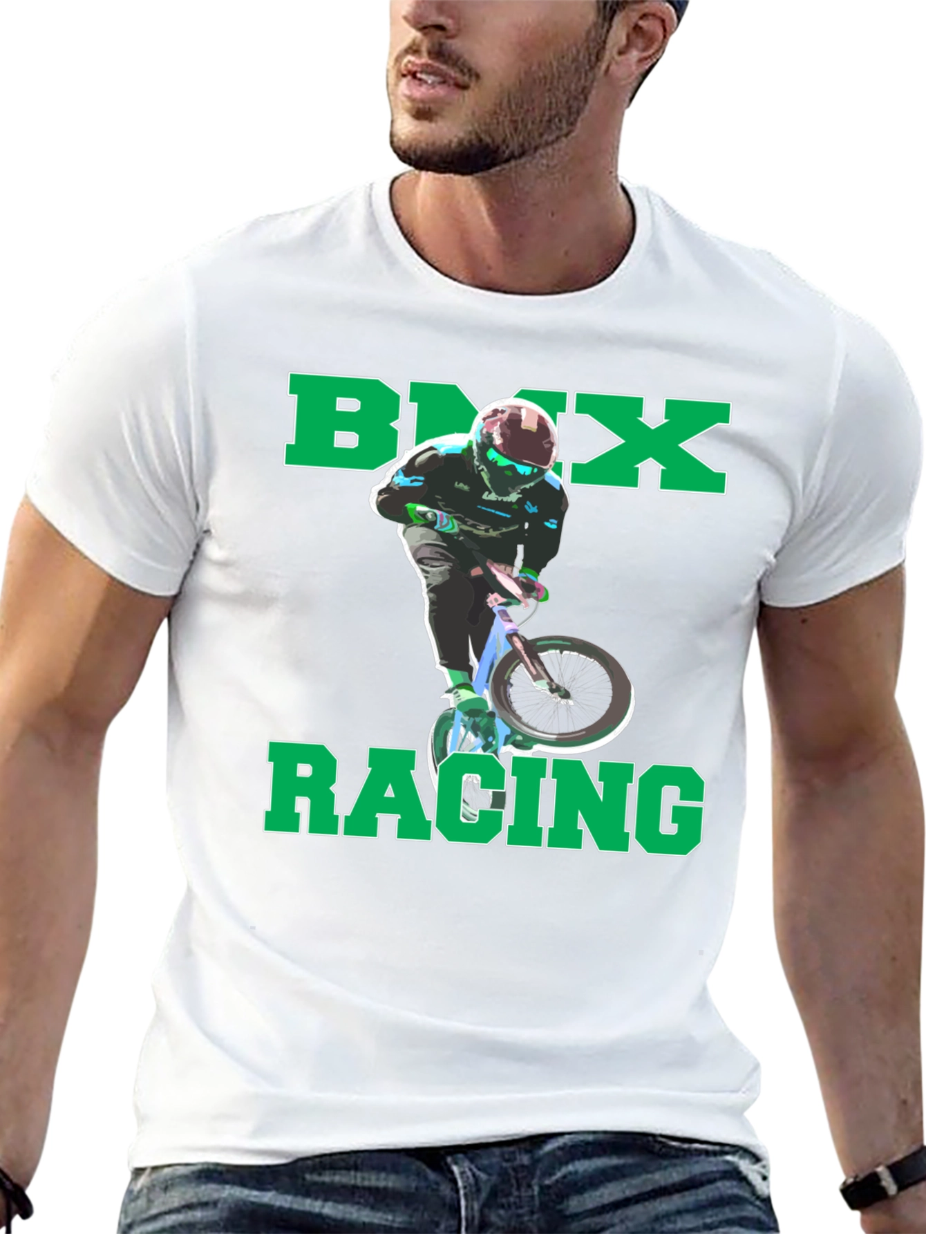 BMX Racing Graphic T-Shirt - Cool Rider Design