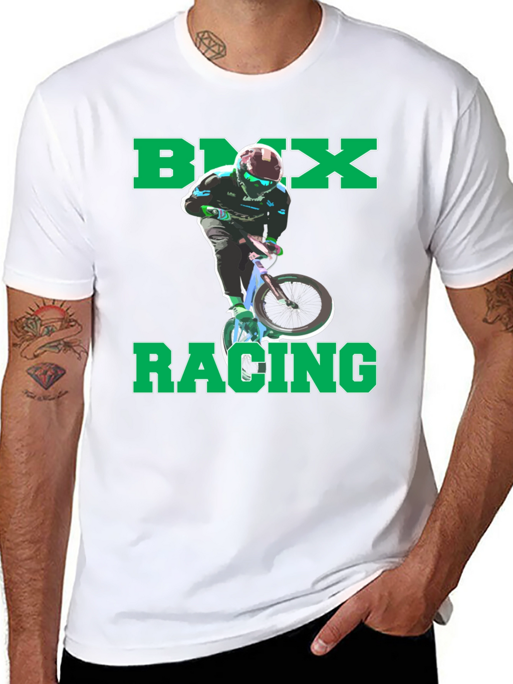 BMX Racing Graphic T-Shirt - Cool Rider Design