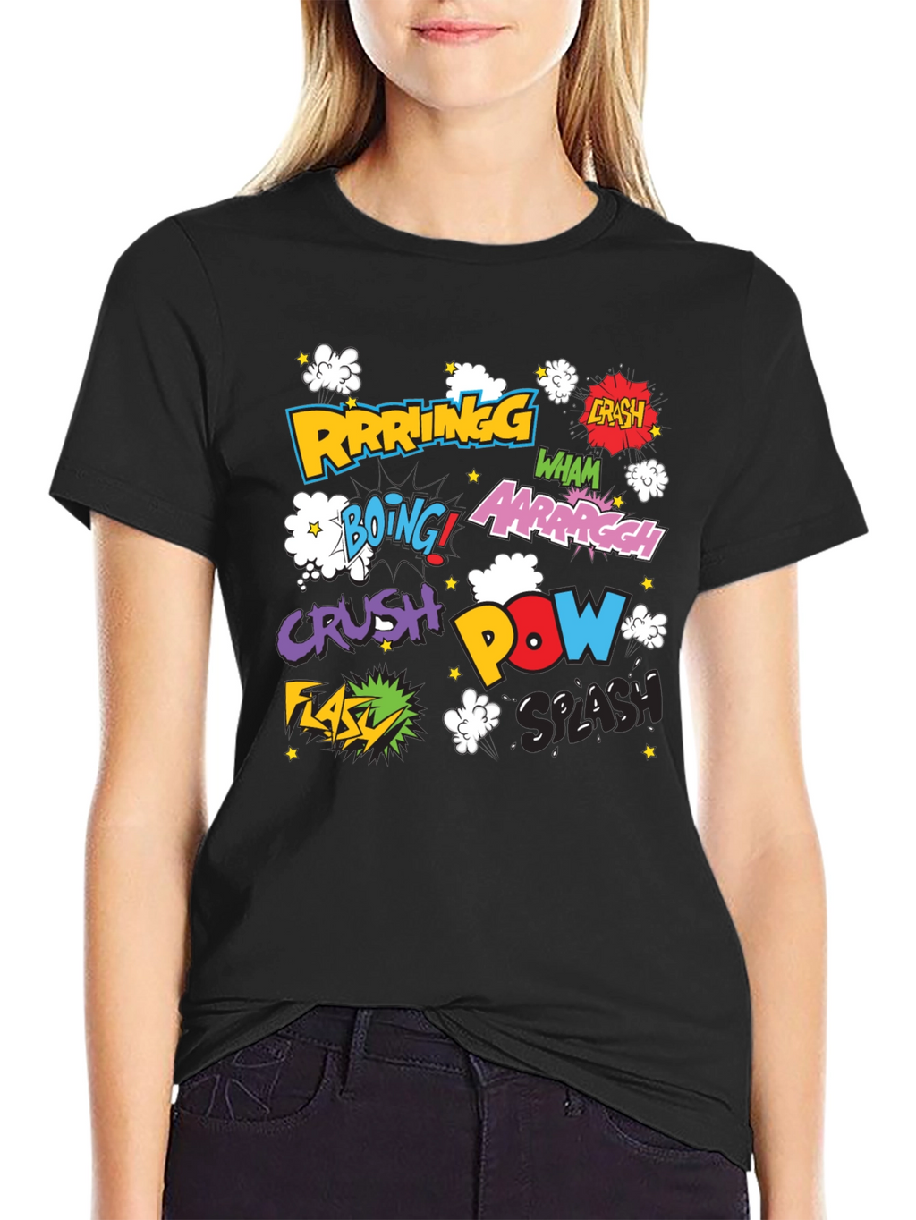 Comic Book Style Sound Effects Graphic T-Shirt