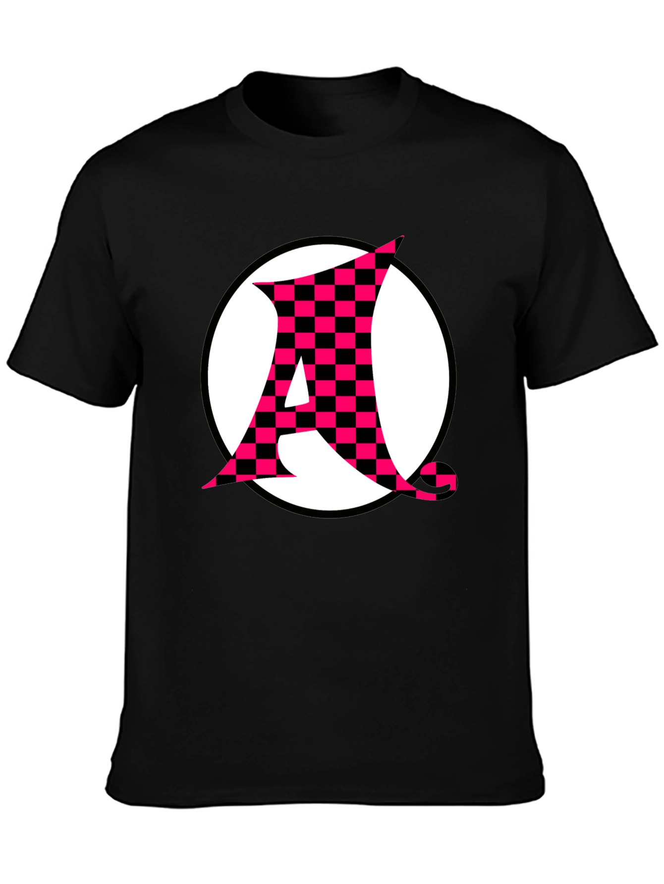 Checkerboard A Graphic Print Black T-Shirt