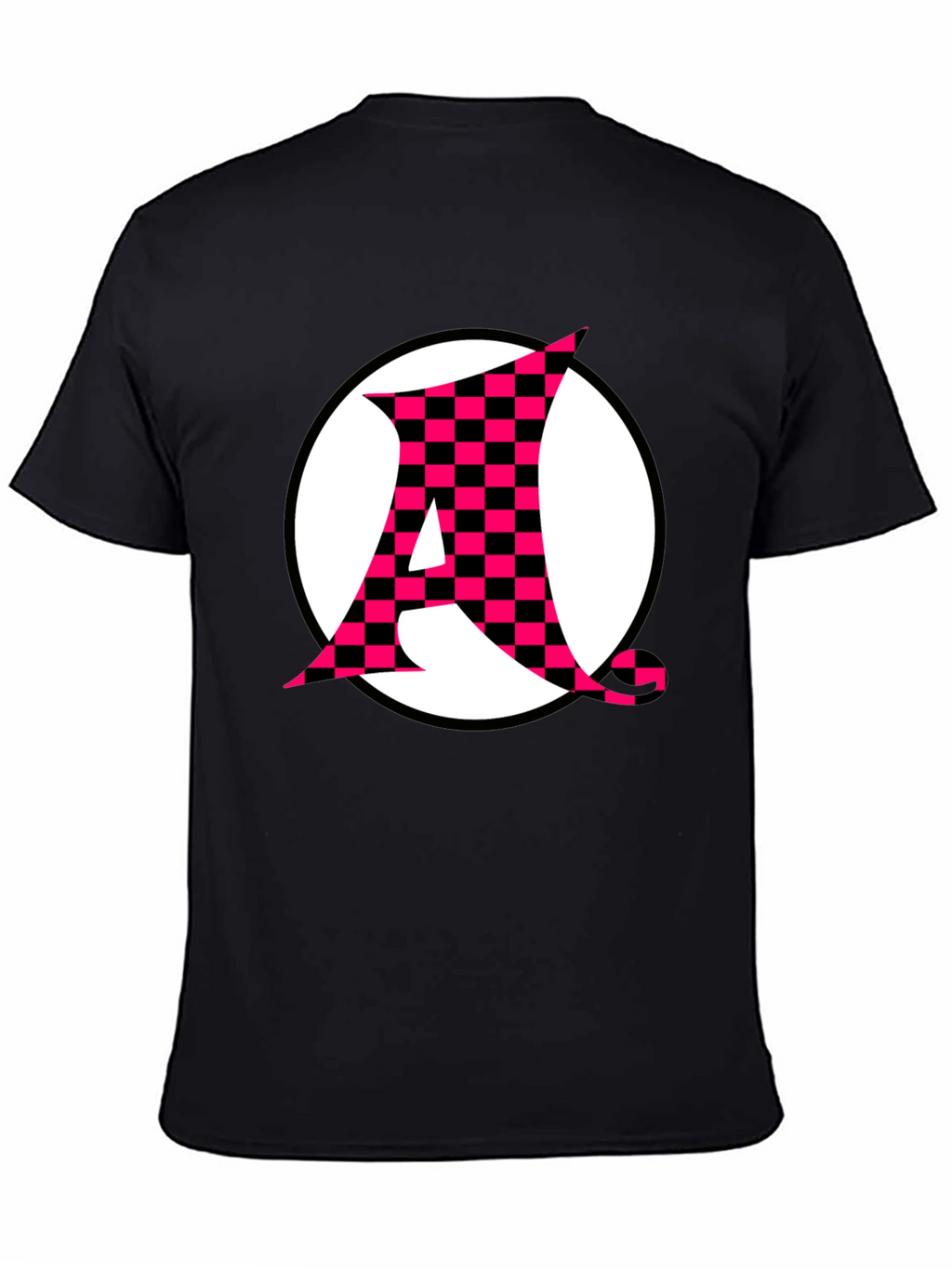 Checkerboard A Graphic Print Black T-Shirt