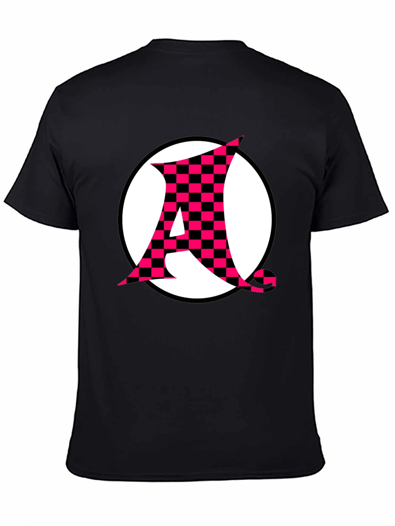 Checkerboard A Graphic Print Black T-Shirt