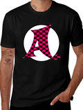 Checkerboard A Graphic Print Black T-Shirt