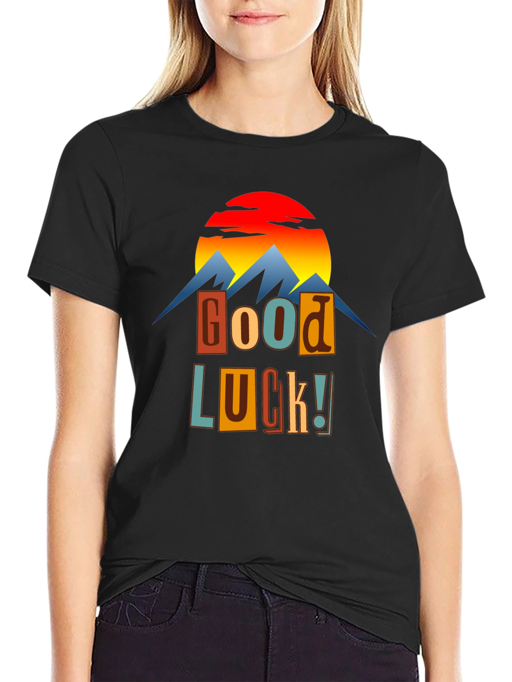 Good Luck Graphic Tee - Mountains & Sunset