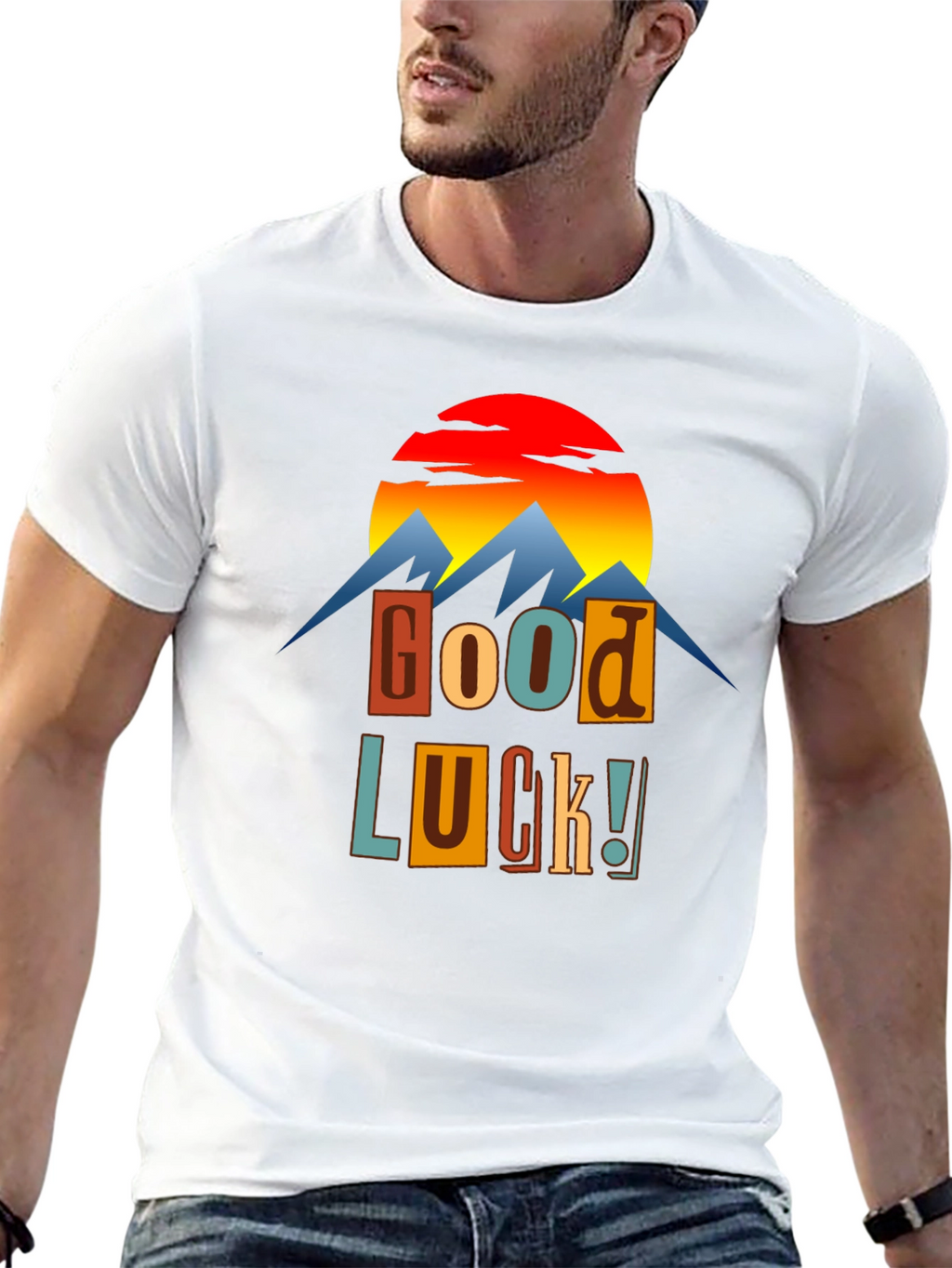 Good Luck Graphic Tee - Mountains & Sunset