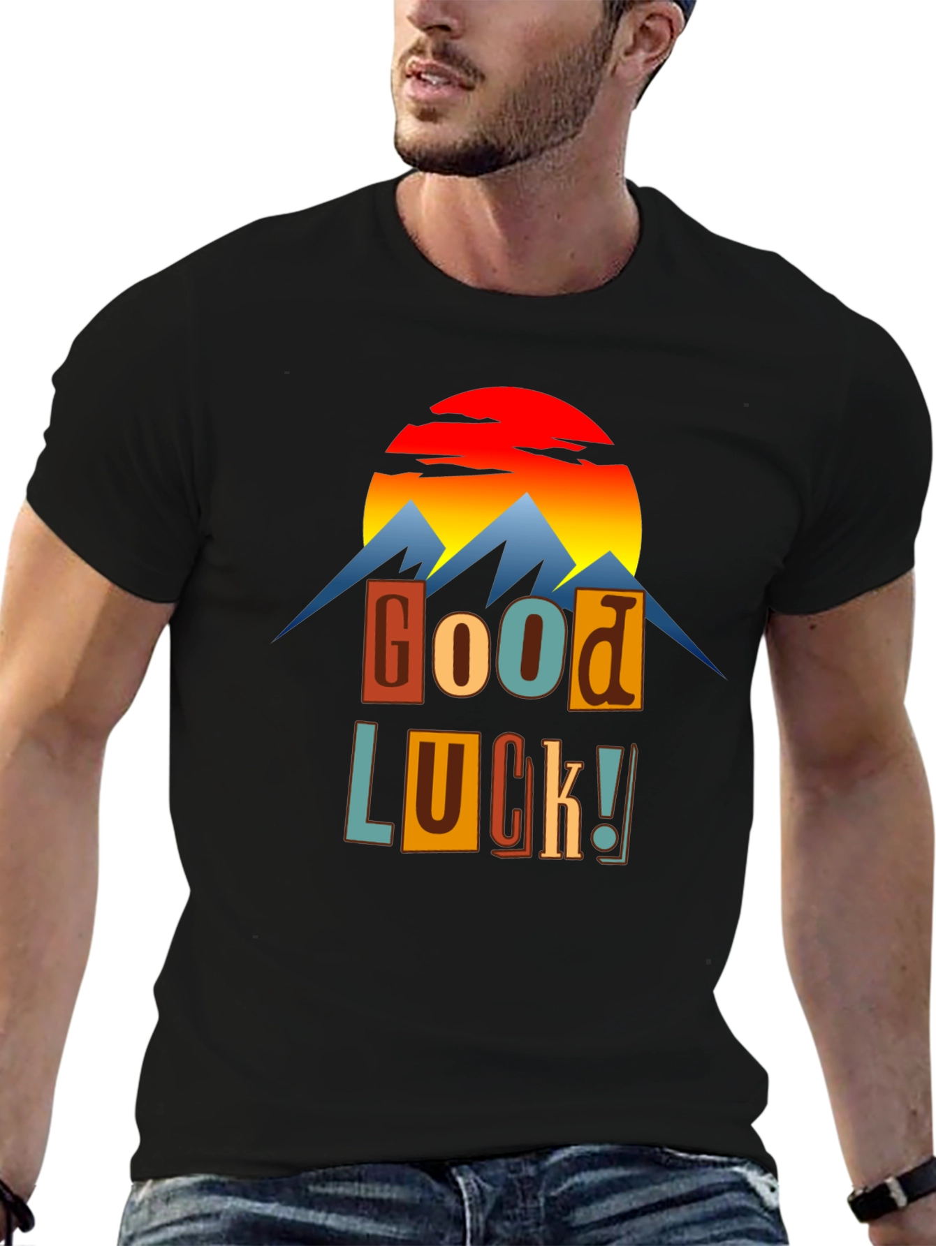 Good Luck Graphic Tee - Mountains & Sunset