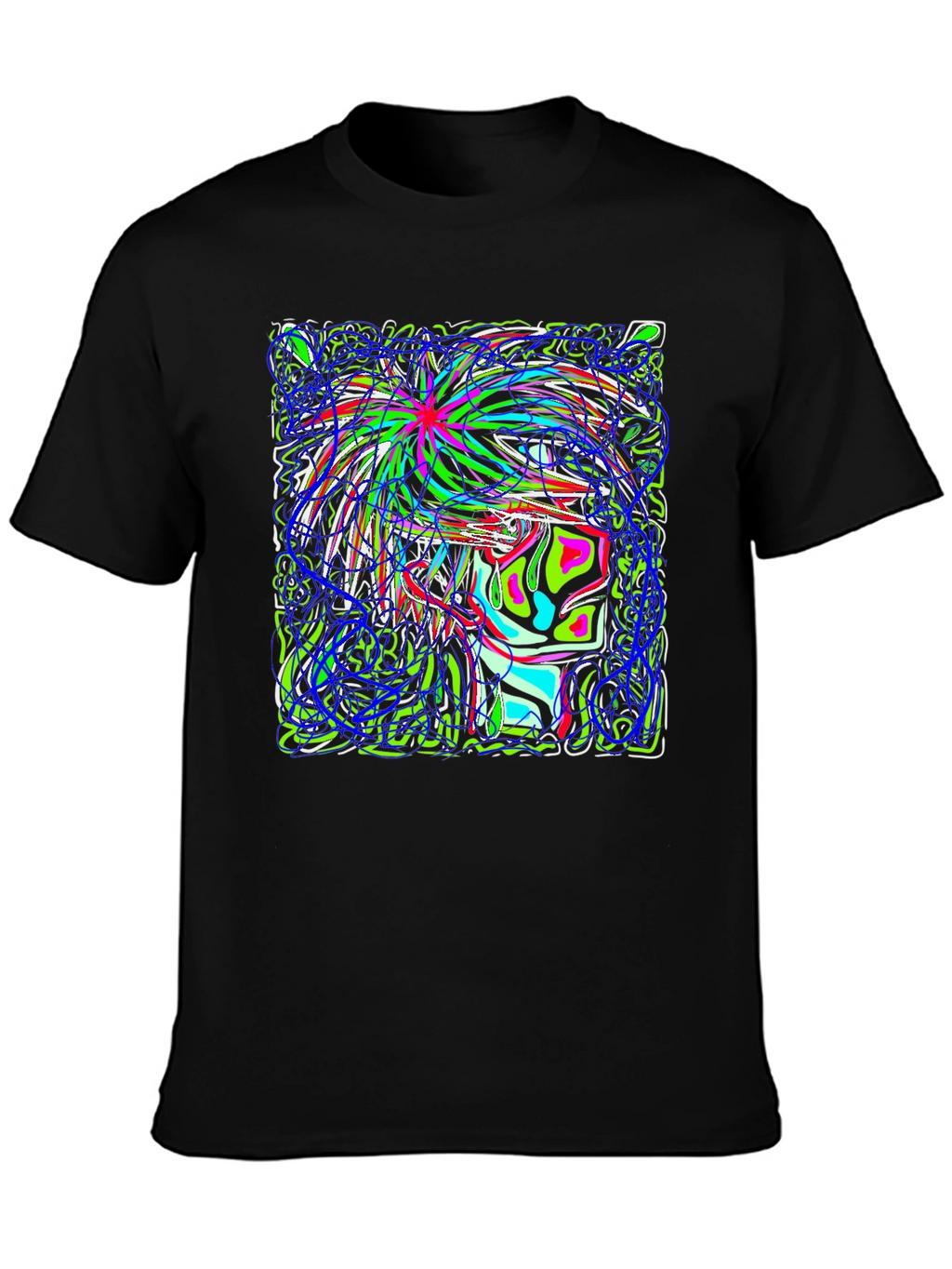 Abstract Art Graphic Print Black T-Shirt