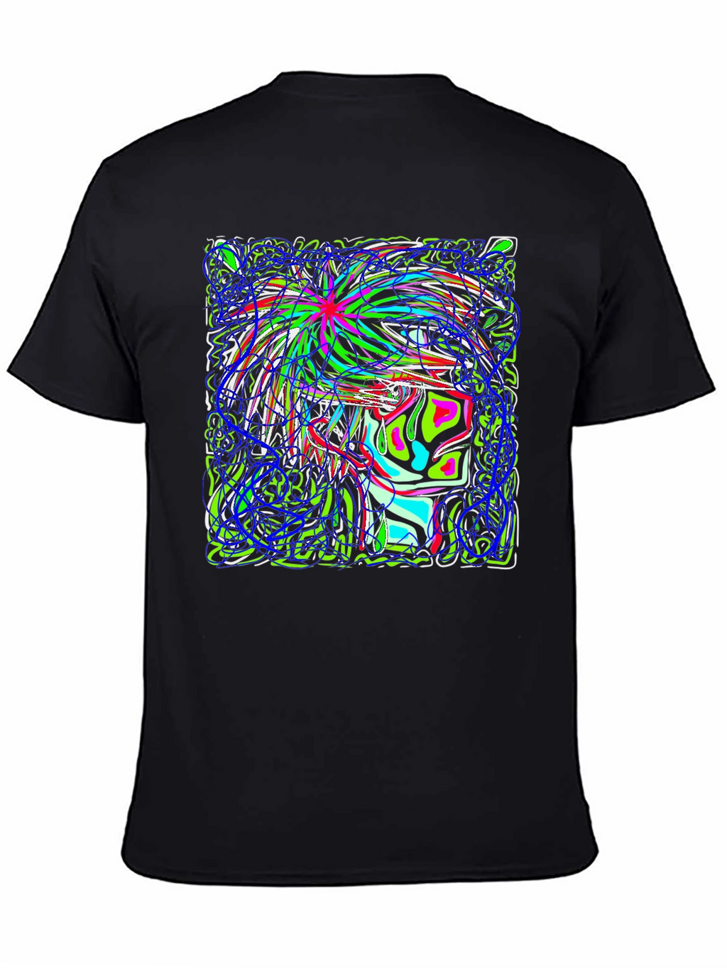 Abstract Art Graphic Print Black T-Shirt