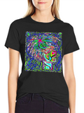 Abstract Art Graphic Print Black T-Shirt