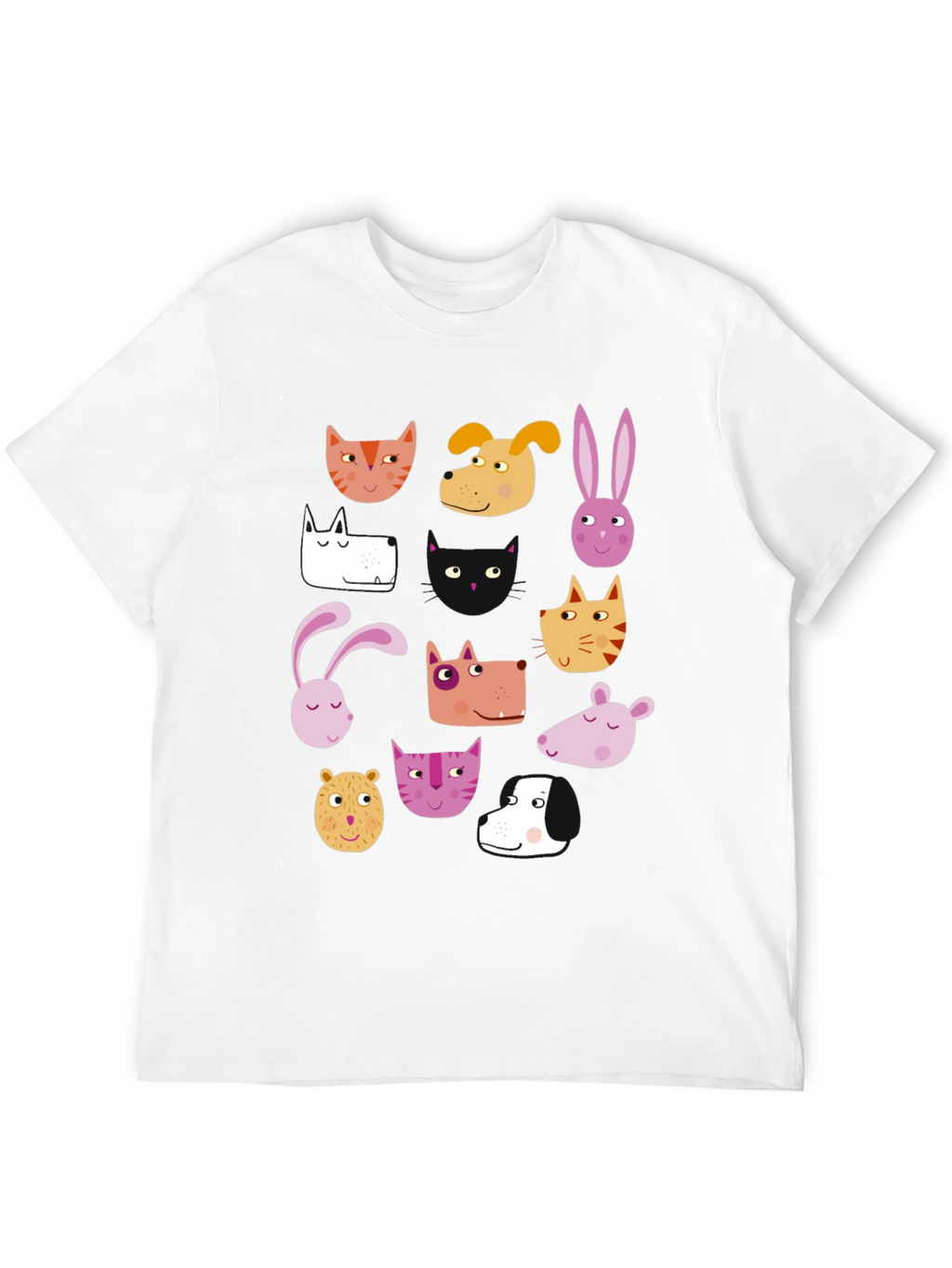 Animal Faces Black T-Shirt