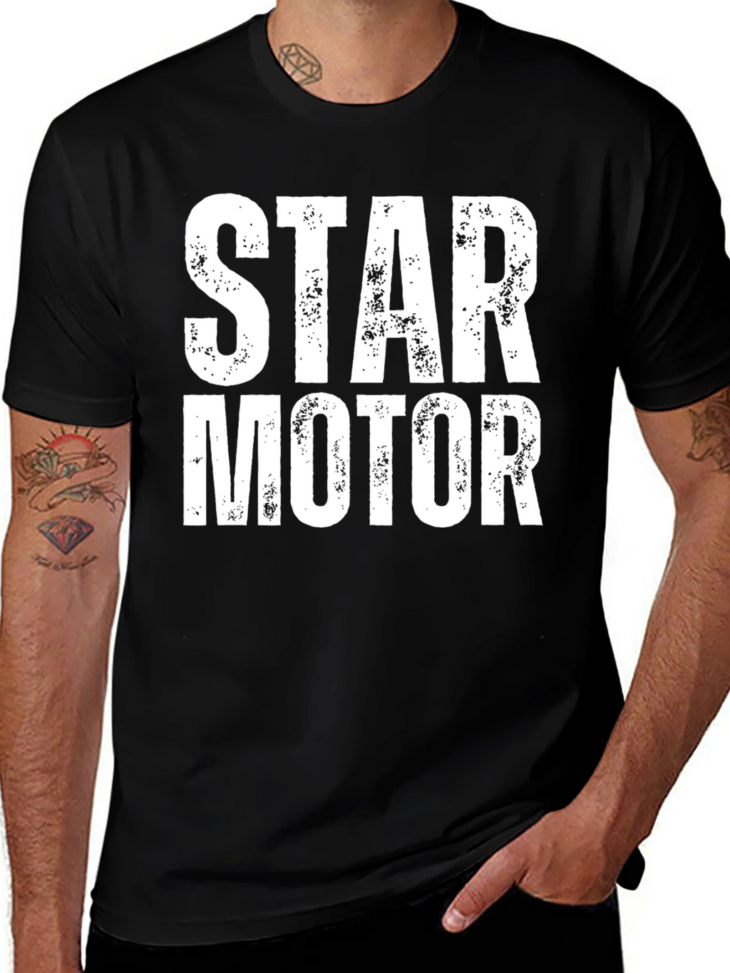 Star Motor Graphic T-Shirt - Stylish Black Tee