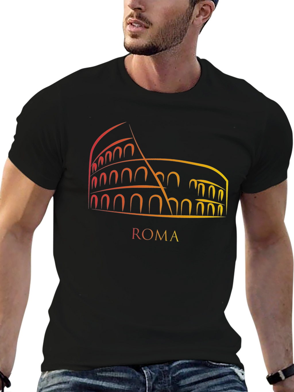 Roma Colosseum Graphic Tee - Mens Black T-Shirt