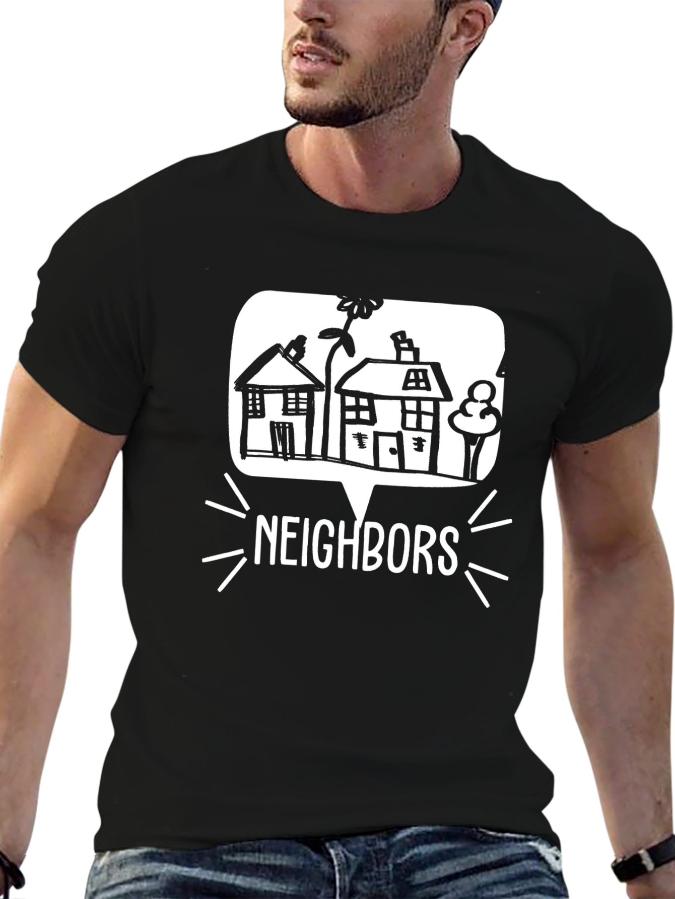 Neighbors Graphic T-Shirt - Black