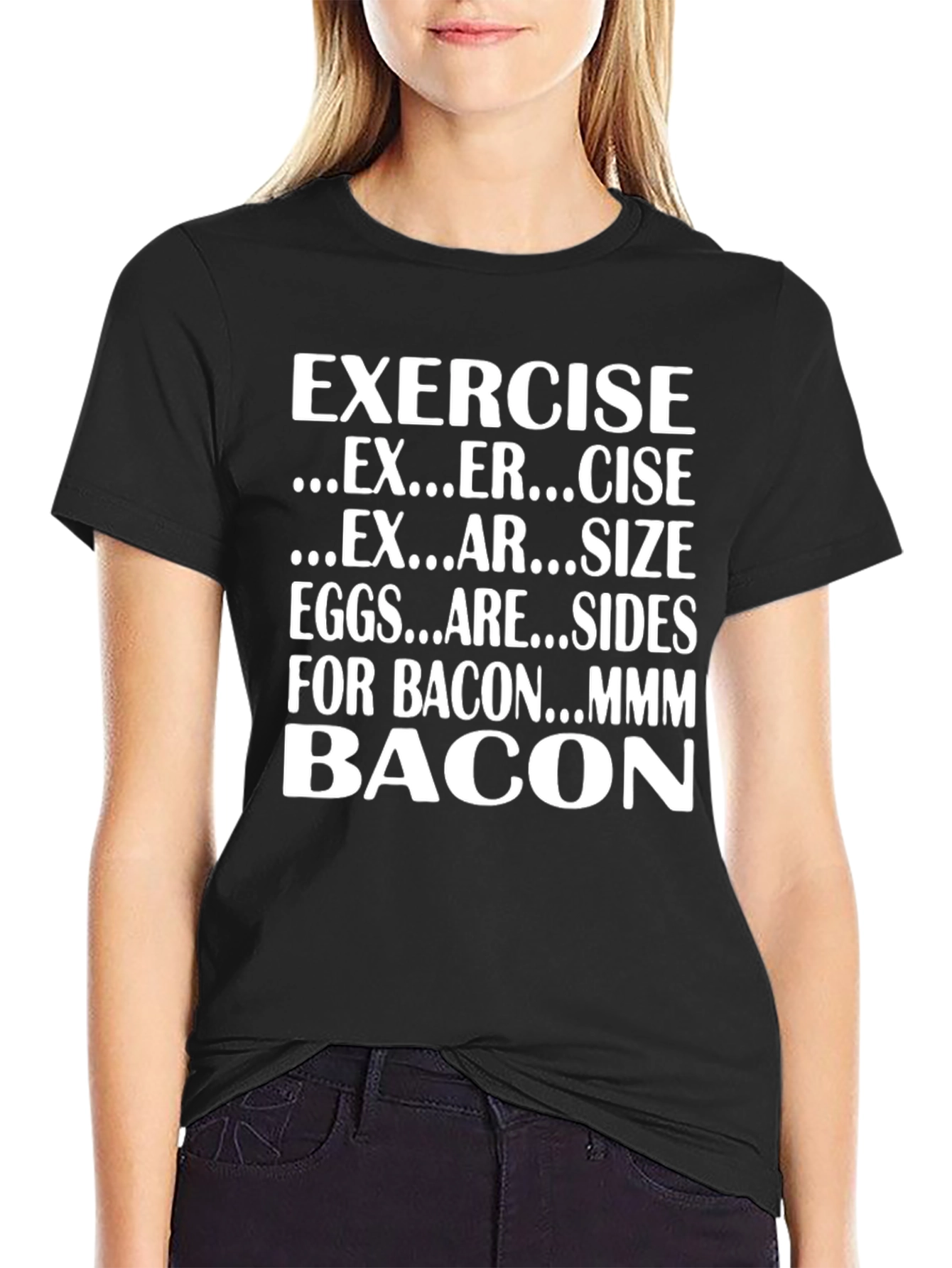 Exercise Bacon T-Shirt Funny Foodie Gift