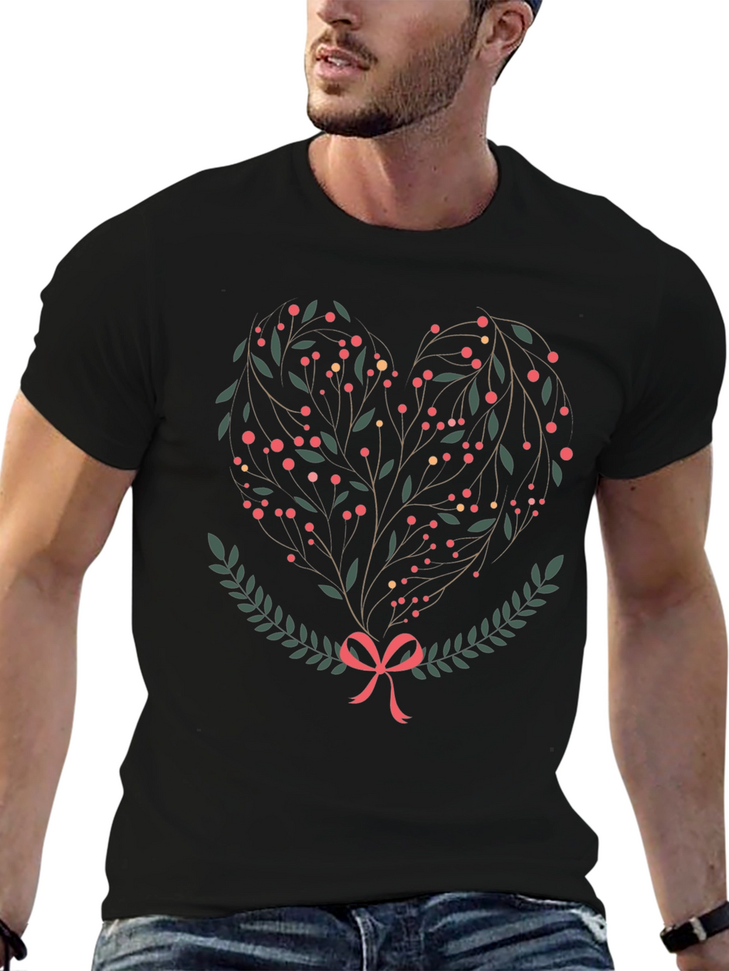 Heart of Berries Graphic Tee - Black