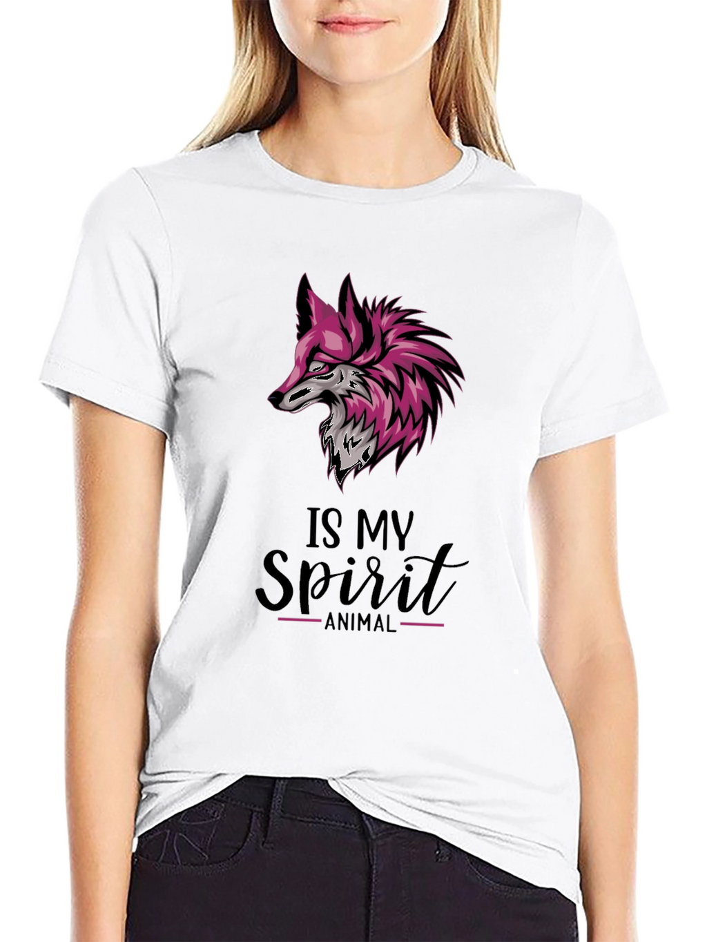 Fox Spirit Animal Graphic Tee - Stylish Black T-Shirt
