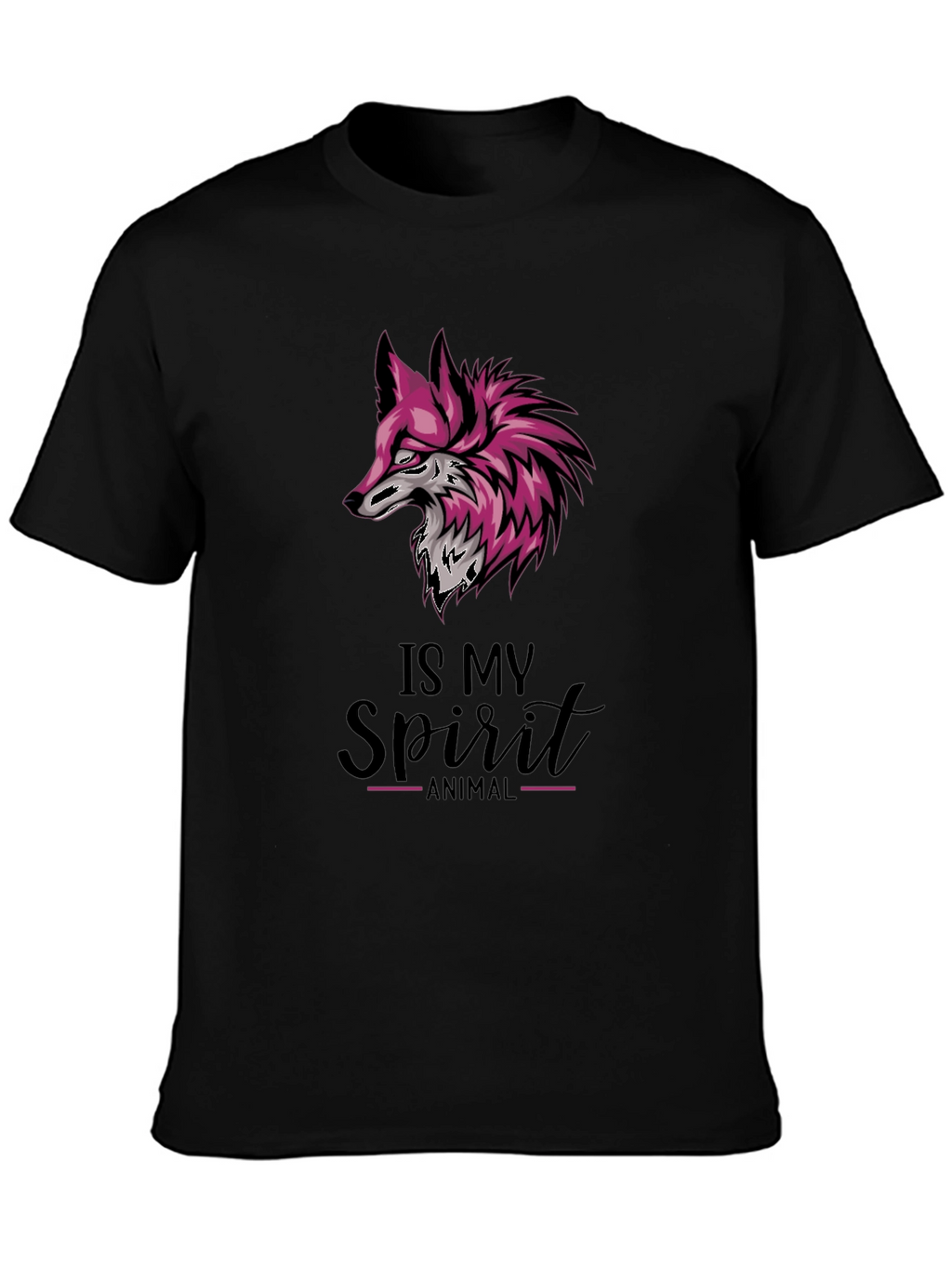 Fox Spirit Animal Graphic Tee - Stylish Black T-Shirt