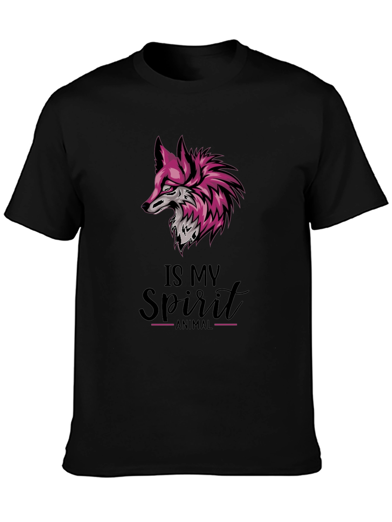 Fox Spirit Animal Graphic Tee - Stylish Black T-Shirt