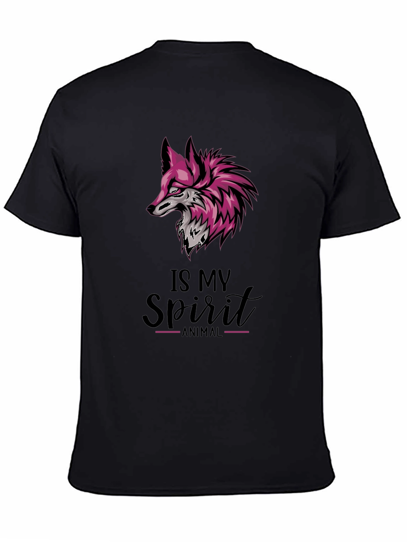 Fox Spirit Animal Graphic Tee - Stylish Black T-Shirt