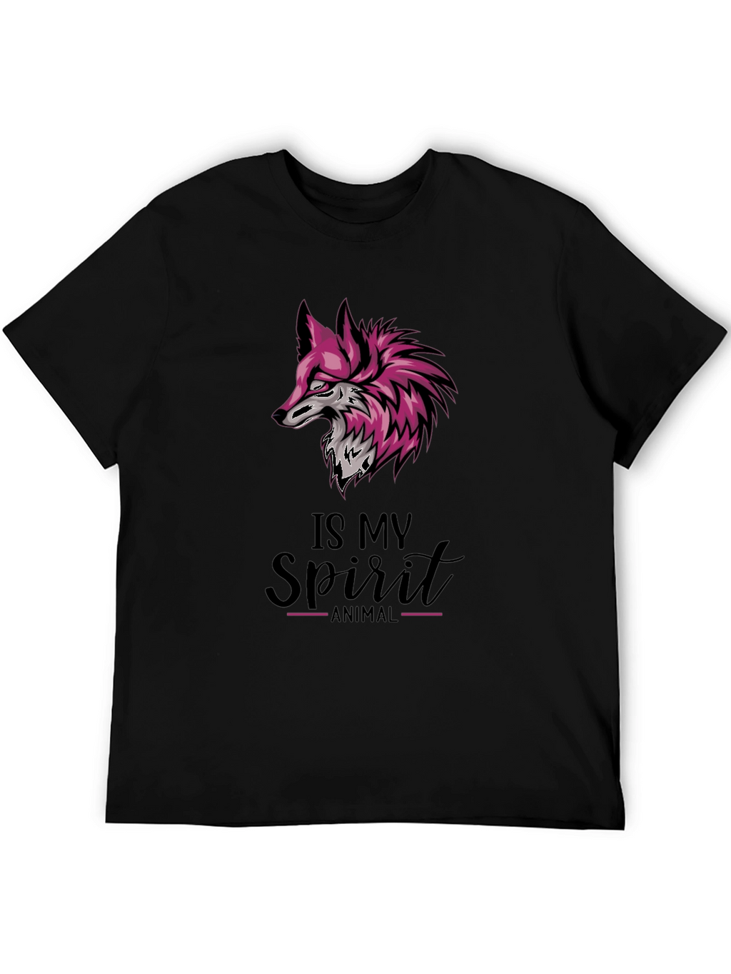Fox Spirit Animal Graphic Tee - Stylish Black T-Shirt