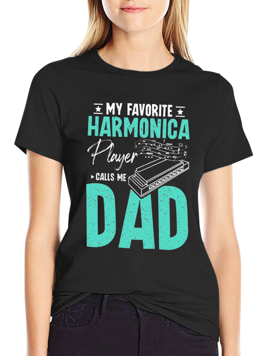 Harmonica Player Dad T-Shirt - Musician Fathers Day Gift