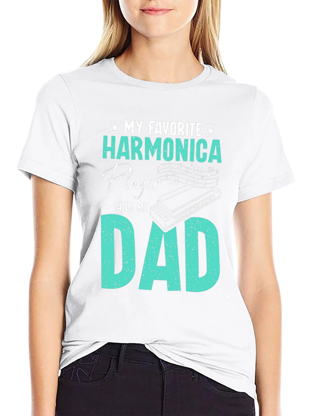 Harmonica Player Dad T-Shirt - Musician Fathers Day Gift