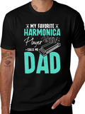 Harmonica Player Dad T-Shirt - Musician Fathers Day Gift
