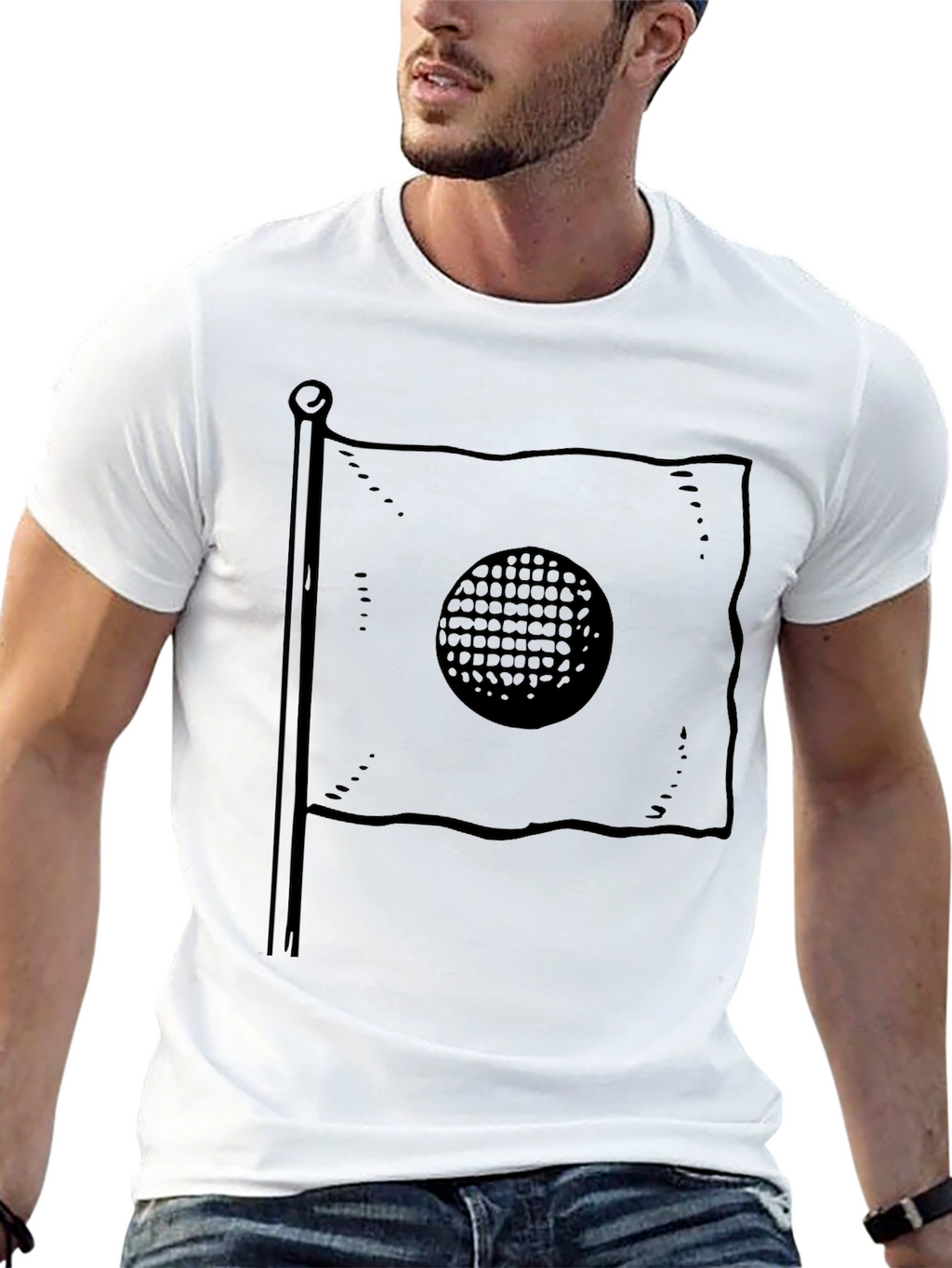 Golf Flag T-Shirt - Black Graphic Tee