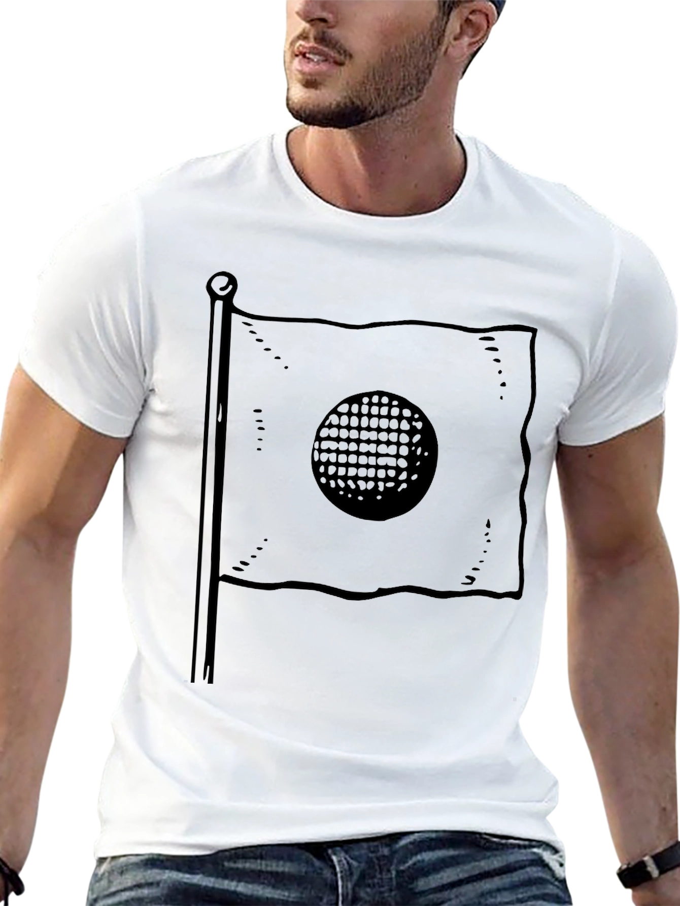 Golf Flag T-Shirt - Black Graphic Tee