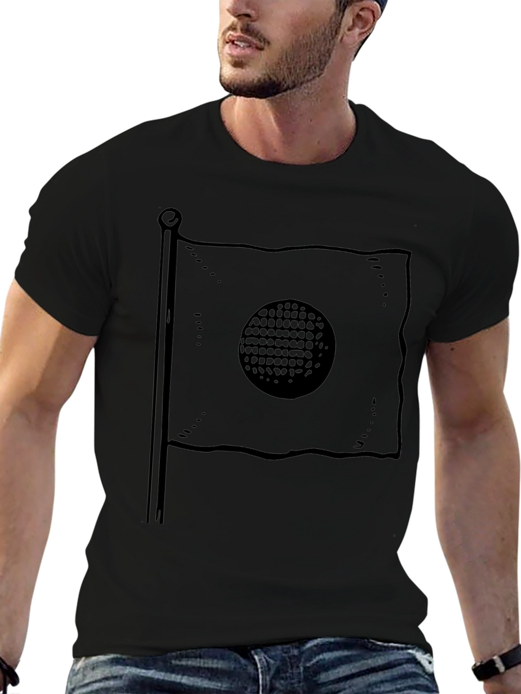 Golf Flag T-Shirt - Black Graphic Tee