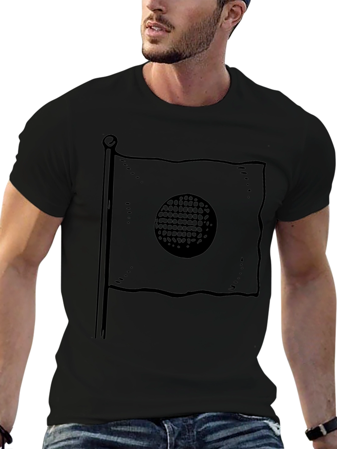 Golf Flag T-Shirt - Black Graphic Tee