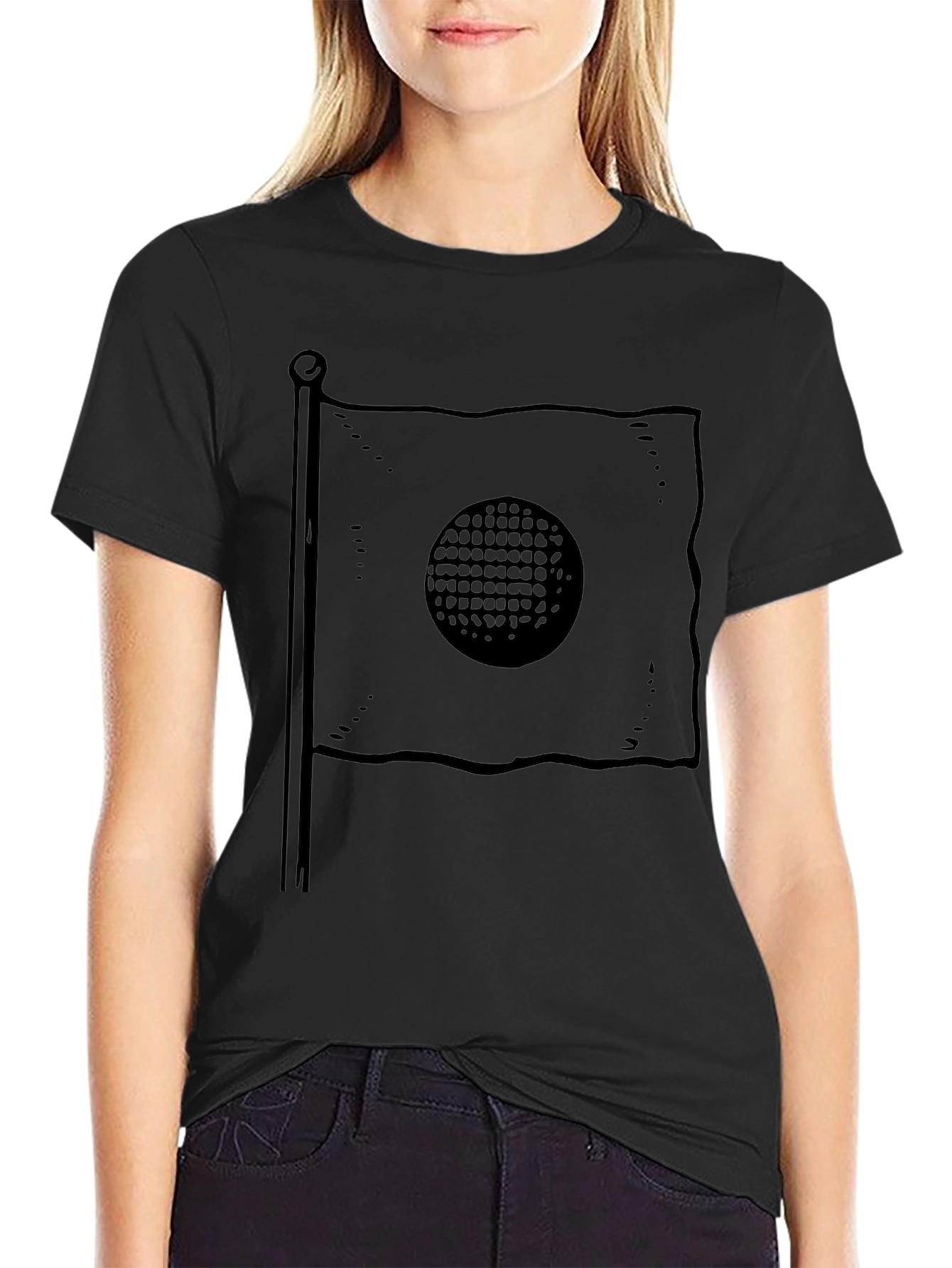 Golf Flag T-Shirt - Black Graphic Tee