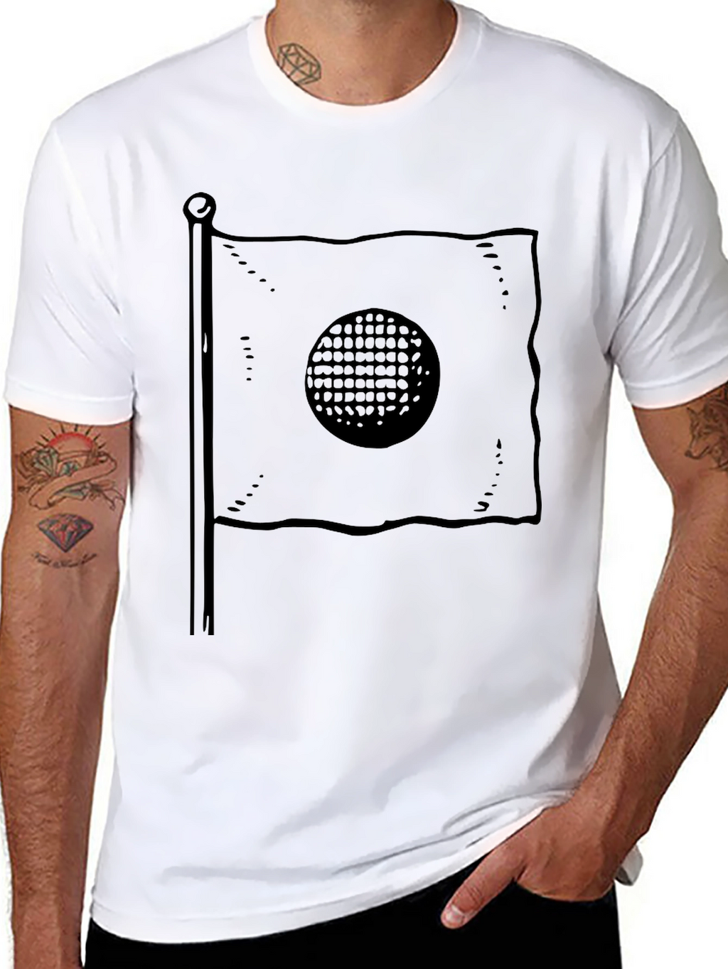 Golf Flag T-Shirt - Black Graphic Tee